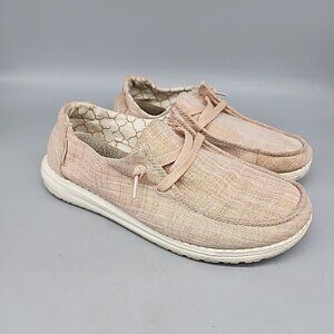 Hey Dude Wendy Sparkling Rose Gold Sneakers Ladies 6 Youth 5 Eu 37 Slip On Shoes